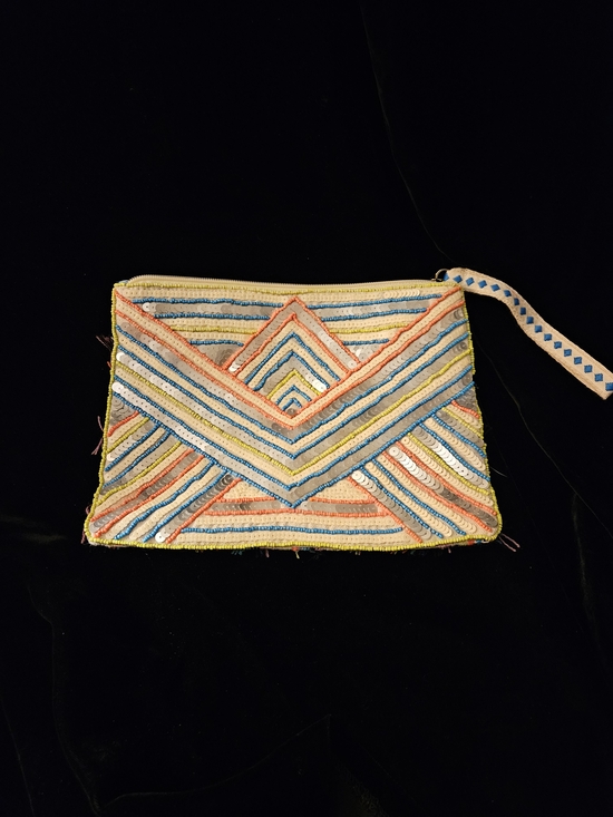 America and Beyond Handbags - AMERICA & BEYOND   Beaded Chevron Wristlet Clutch in Multicolor